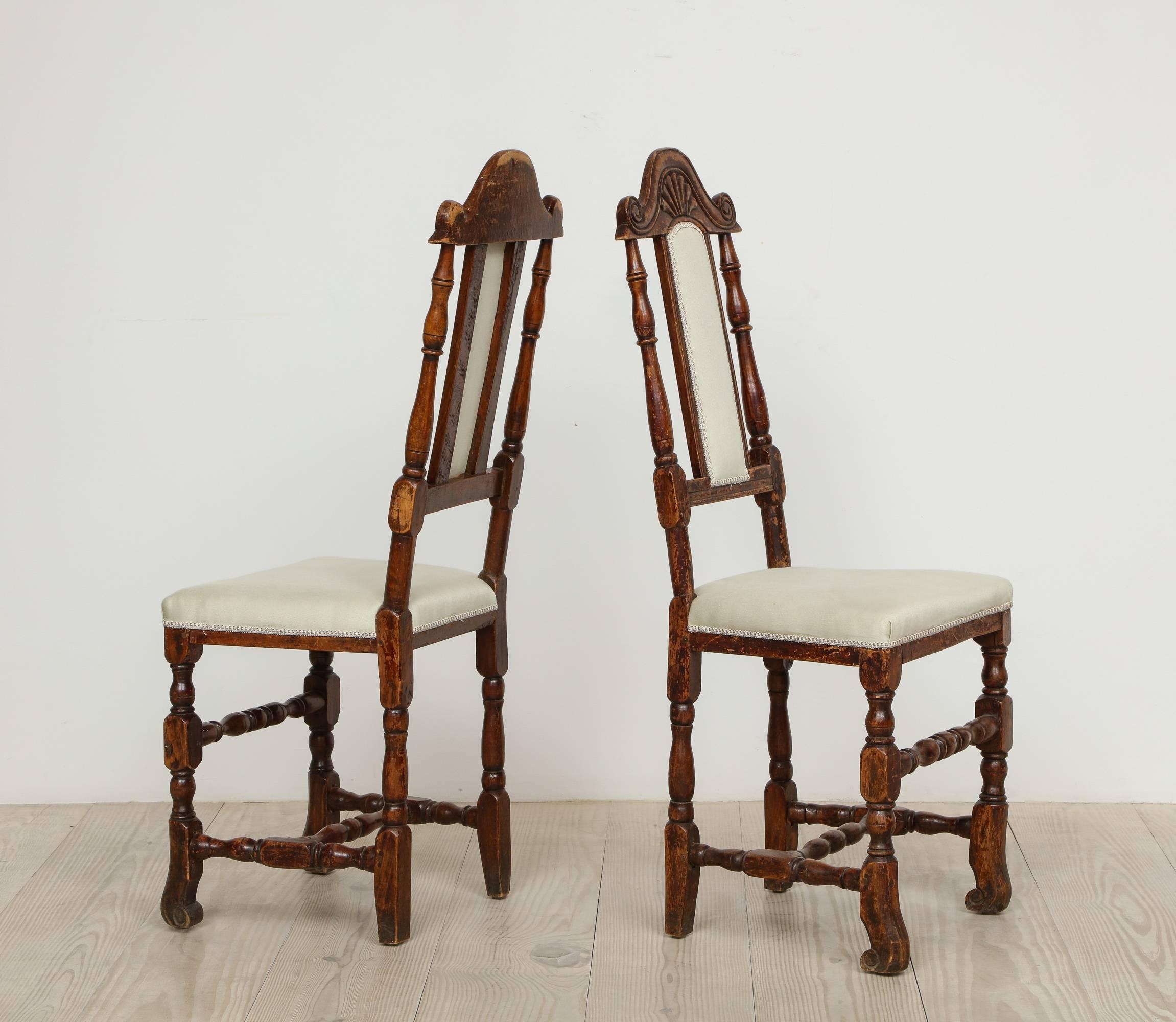 18th Century and Earlier A Pair of Late Baroque Swedish Chairs, Origin: Sweden, Circa 1750-1760