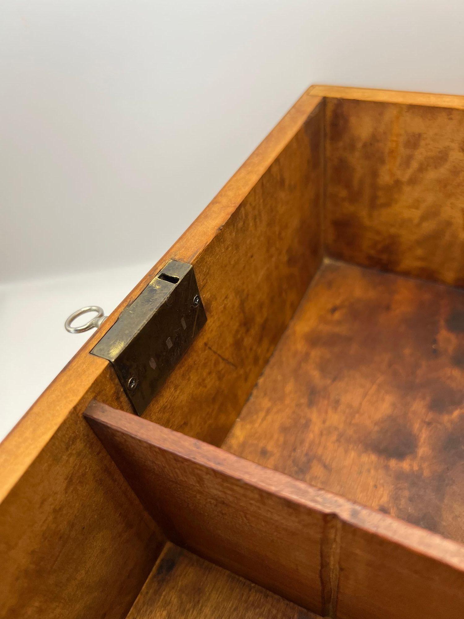 Late Biedermeier Box, Birch Solid Wood, Northern Germany, circa 1840 For Sale 12