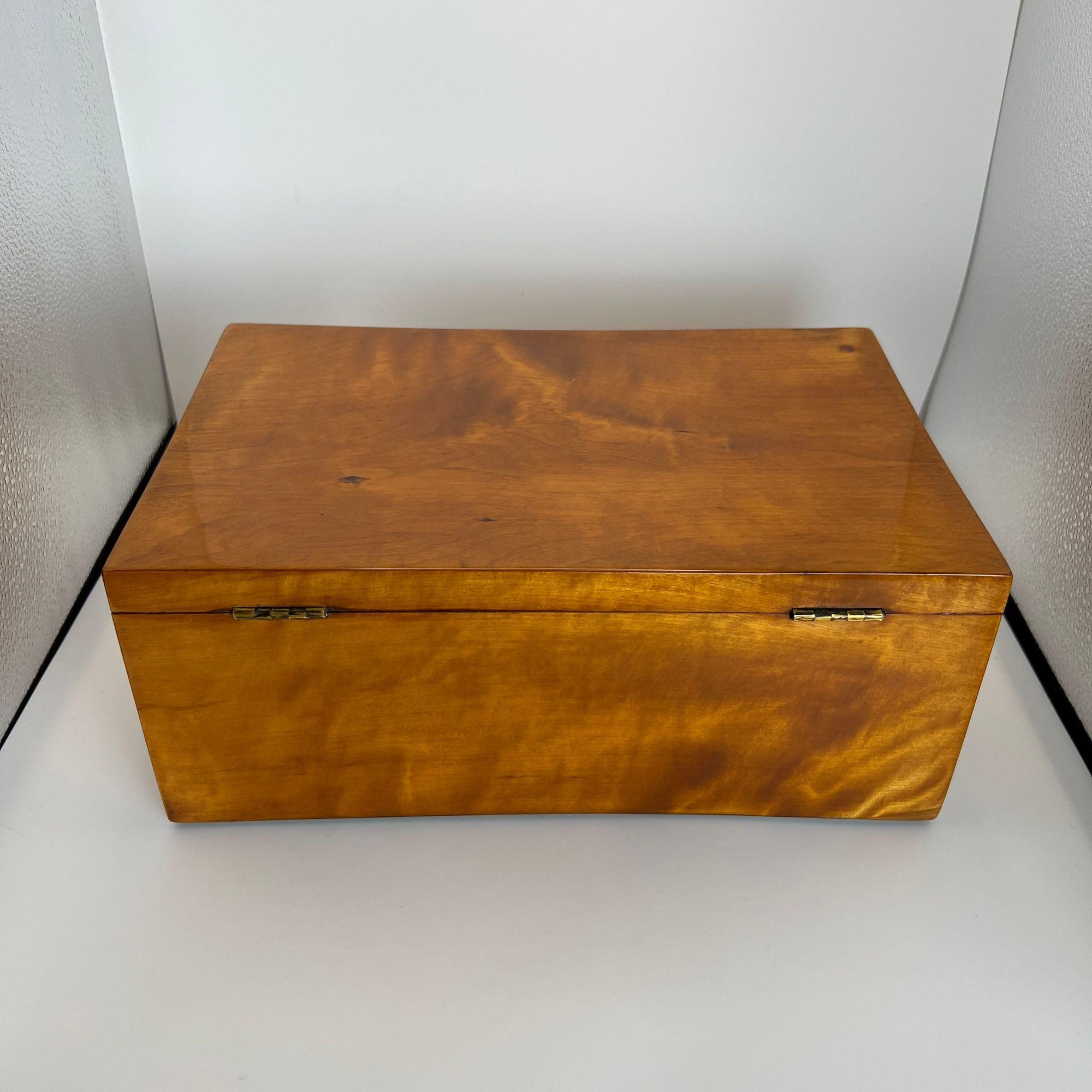 Late Biedermeier Box, Birch Solid Wood, Northern Germany, circa 1840 For Sale 1