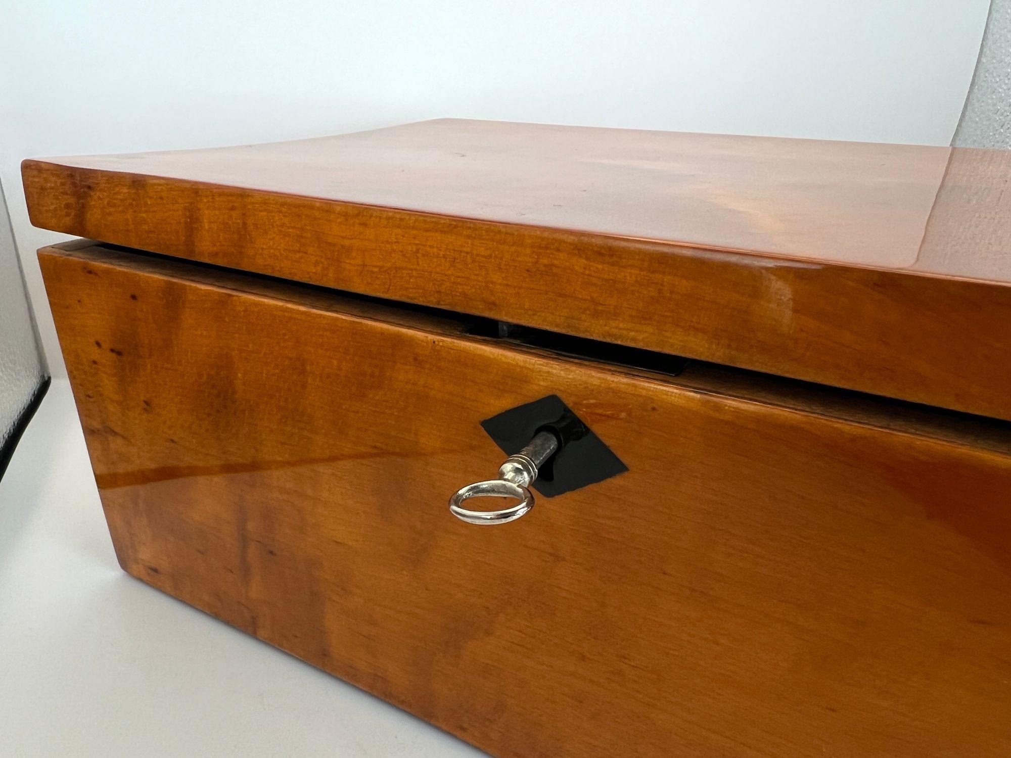 Late Biedermeier Box, Birch Solid Wood, Northern Germany, circa 1840 For Sale 3