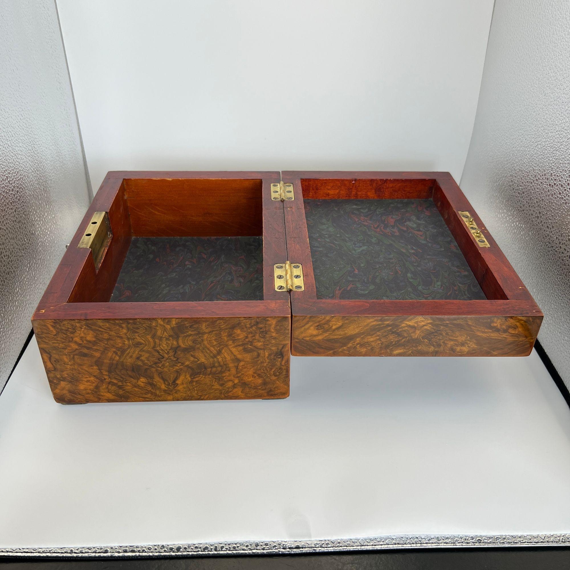 Late Biedermeier Box, Walnut and Walnut Burl, Austria circa 1850 For Sale 5