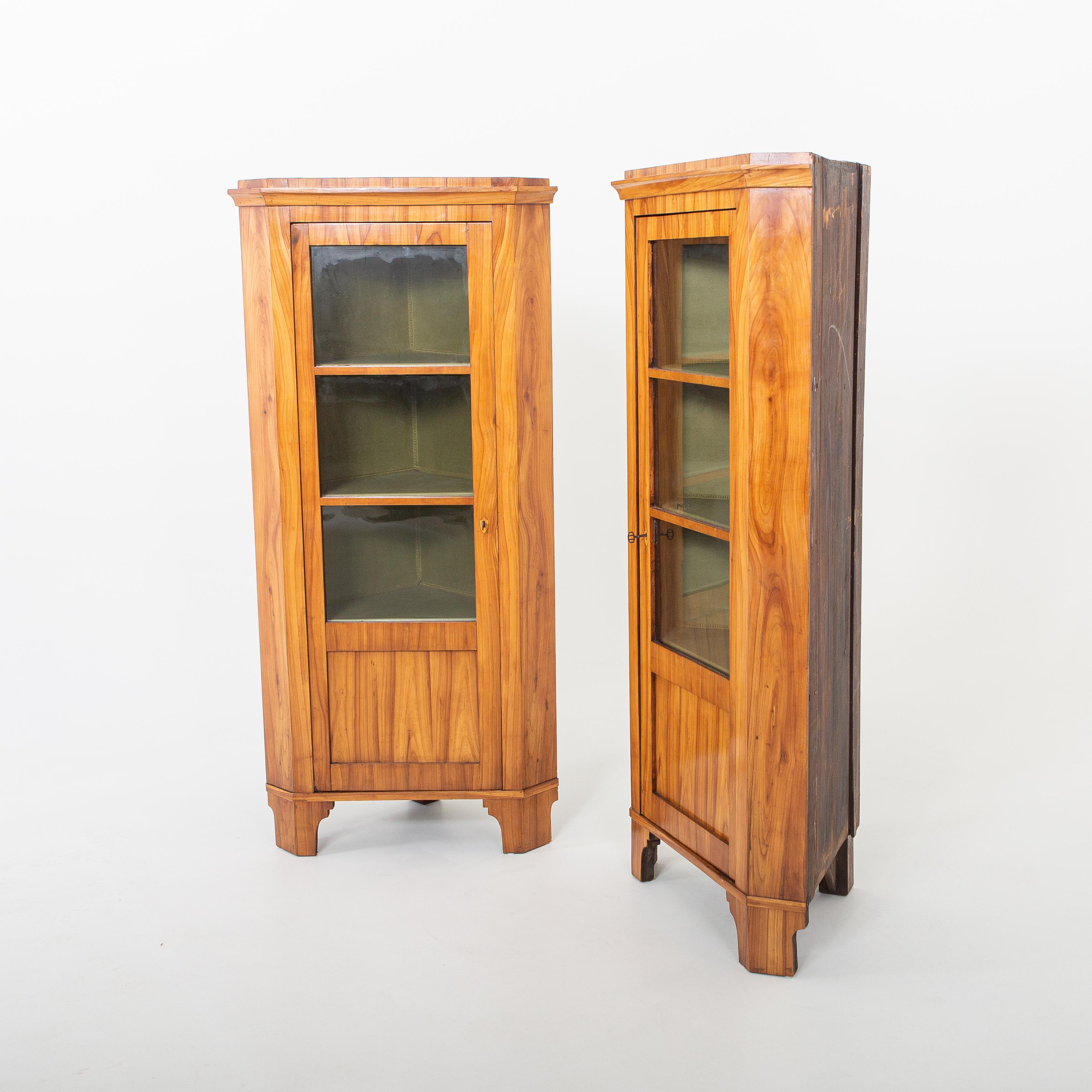 Late Biedermeier Corner Cupboards, 19th Century For Sale 2