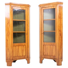 Antique Late Biedermeier Corner Cupboards, 19th Century