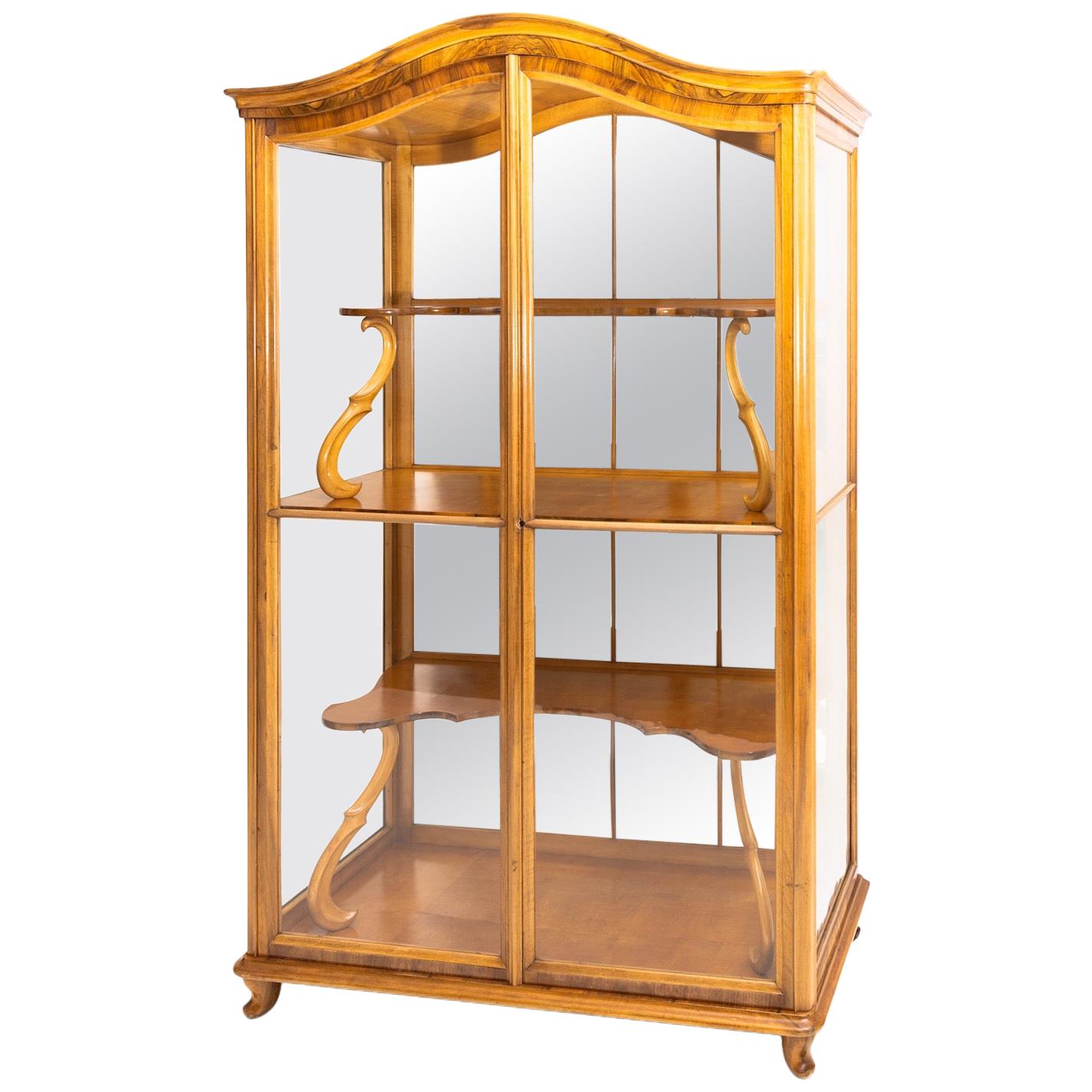 Late Biedermeier Walnut Display Case, circa 1840