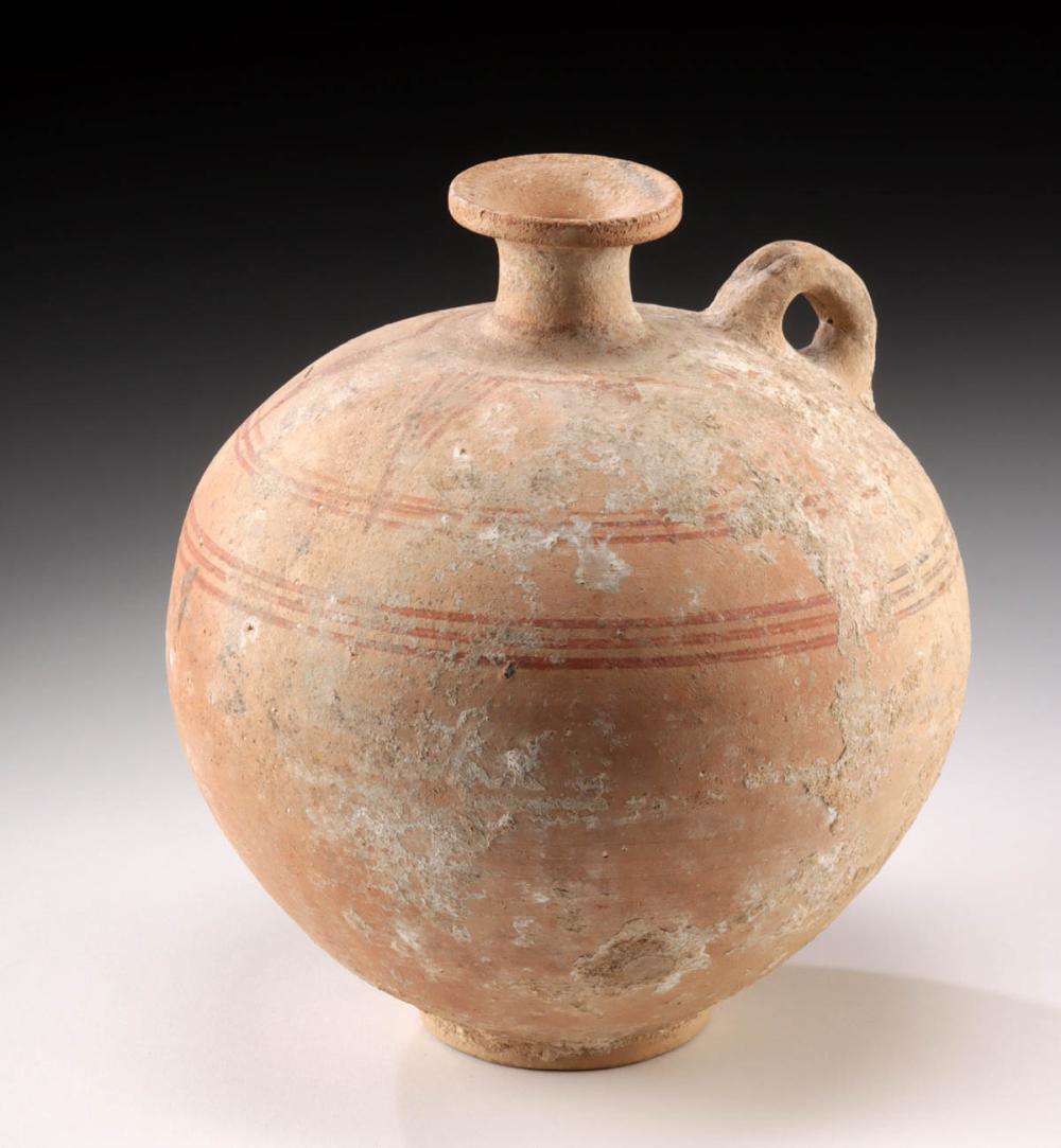 Bemalter zyprischer Krug aus der späten Bronzezeit, ca. 1450 v. Chr. bis 1200 v. Chr. im Zustand „Gut“ im Angebot in Bonita Springs, FL
