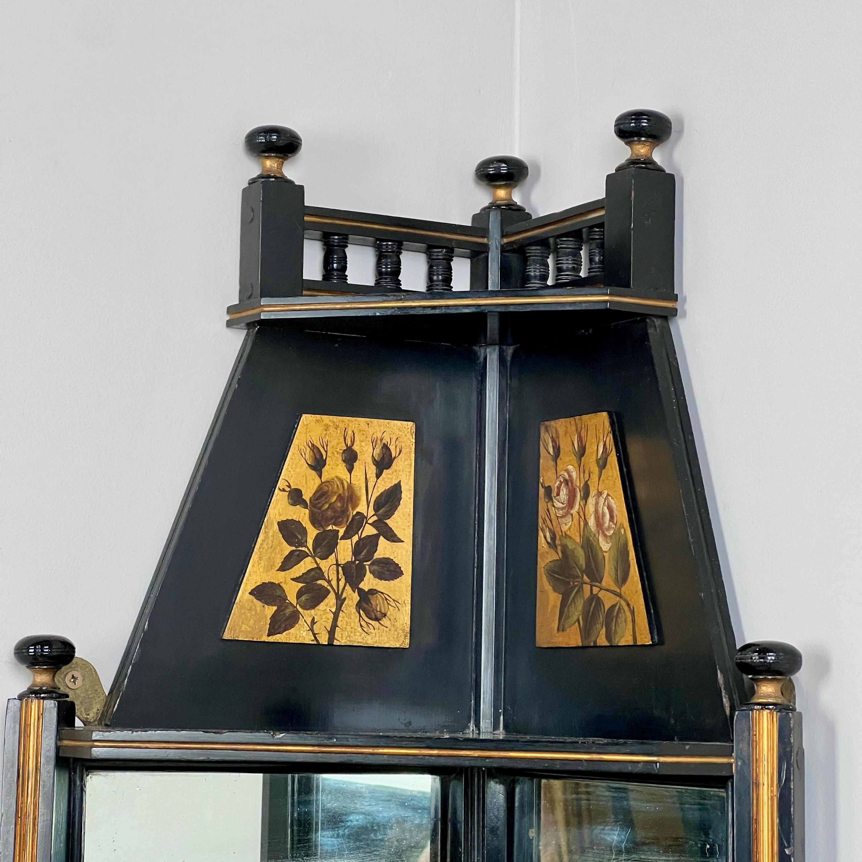 Late C19th Aesthetic Movement Ebonised And Mirrored Corner Shelf For Sale 2