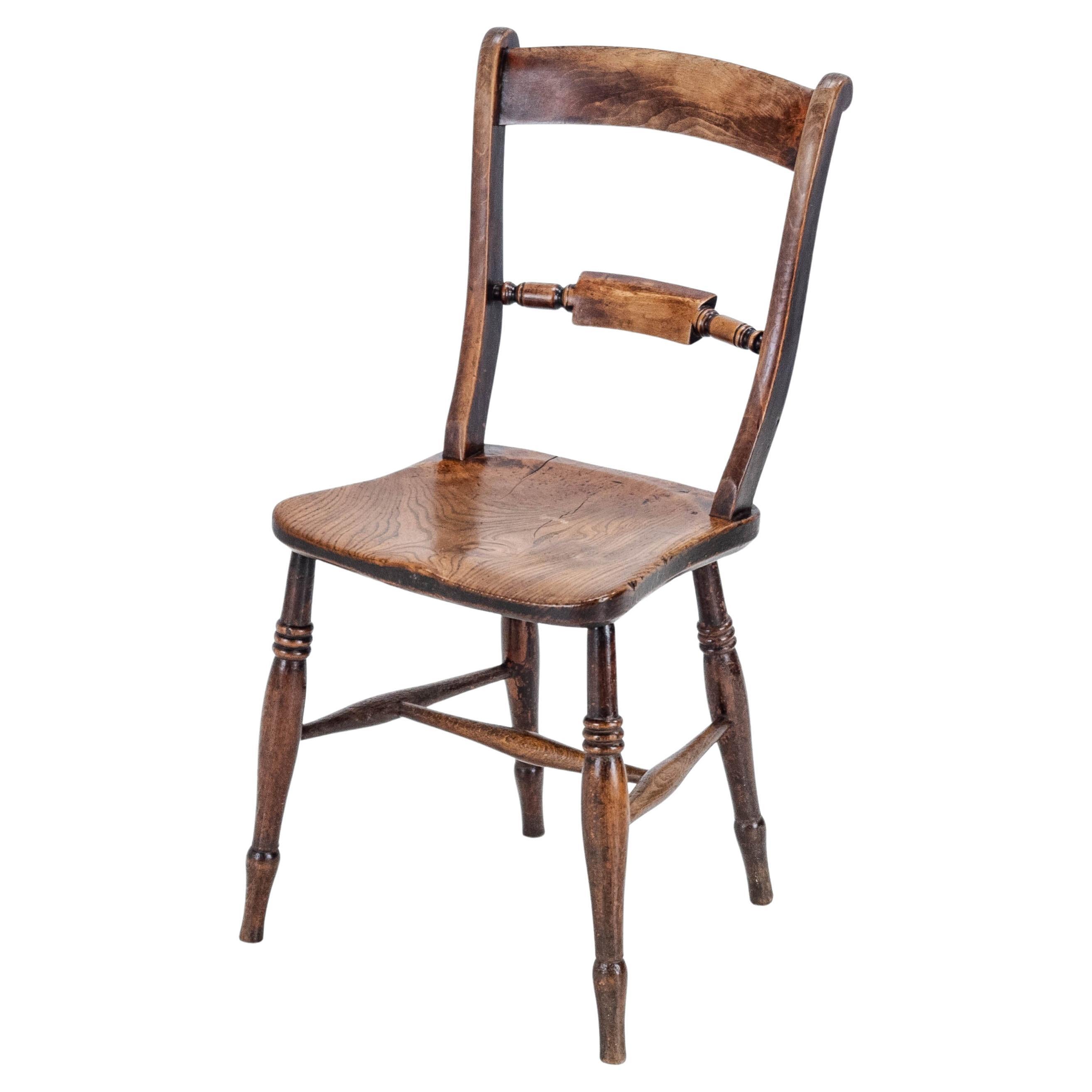 Late c.19th Elm & Ash Windsor Farmhouse Kitchen Dining Chair (Victorian)