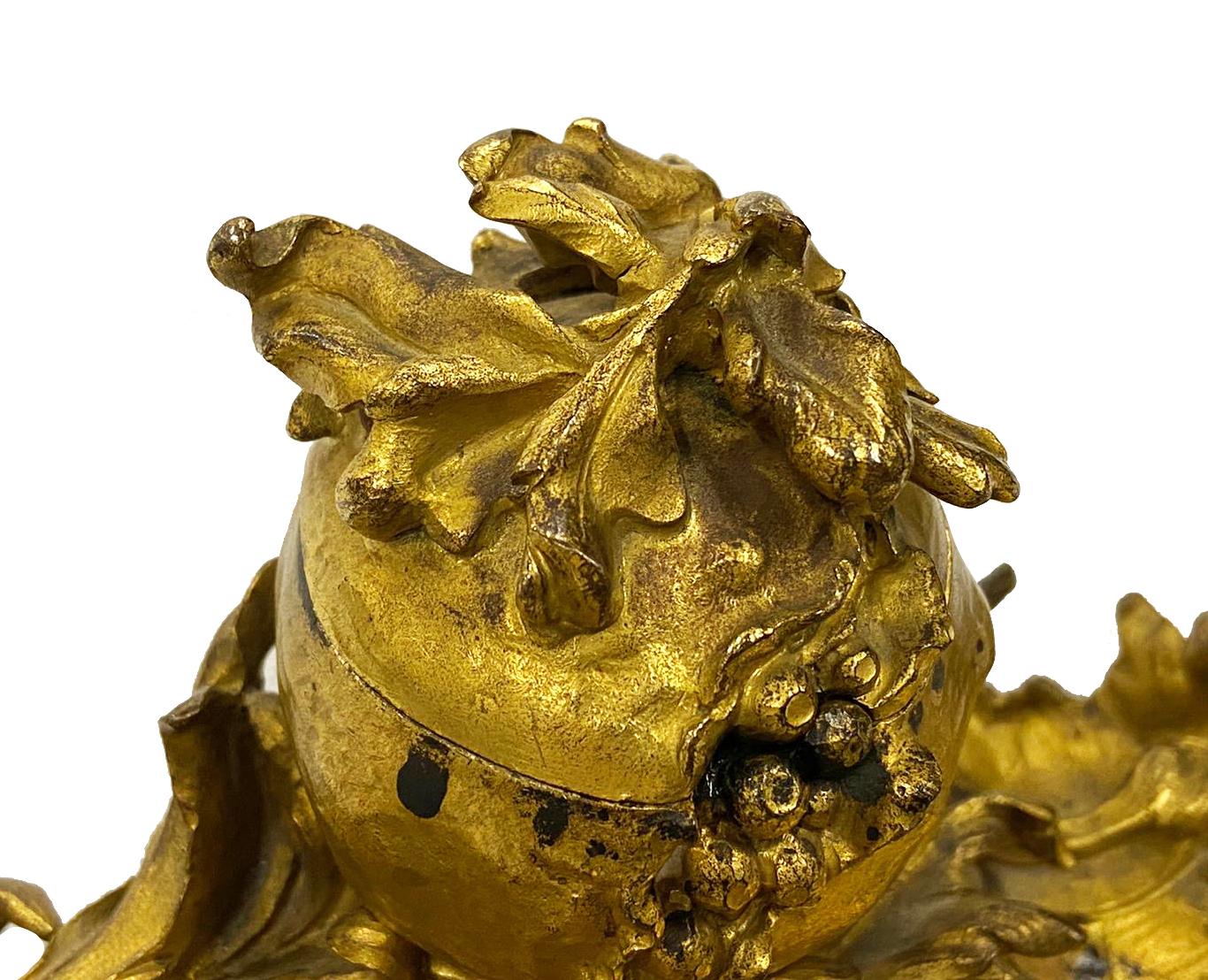 French Late 19th Century 'Sormani' Ormolu Inkwell For Sale