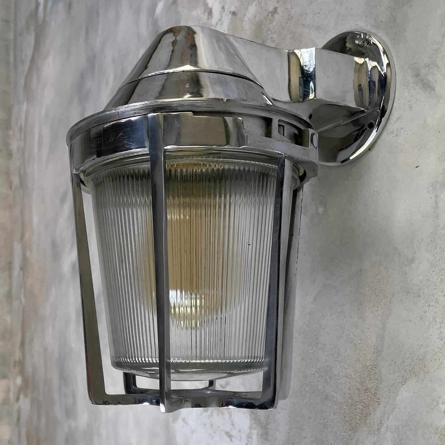 Late Century American Cast Aluminum Sconce, Appleton Electric, Prismatic Glass 11