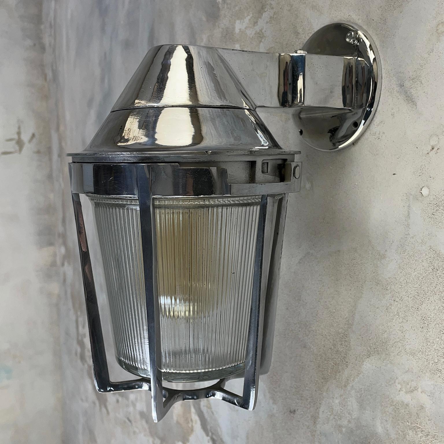 Late Century American Cast Aluminum Sconce, Appleton Electric, Prismatic Glass 13