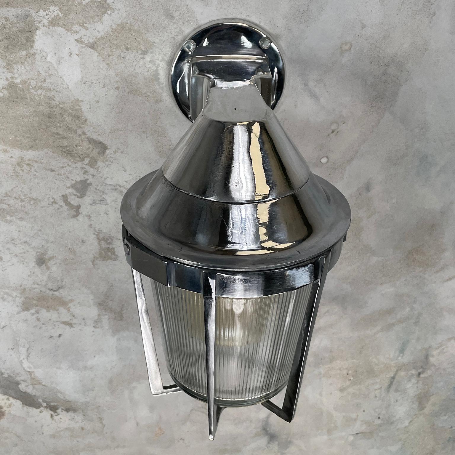 Late Century American Cast Aluminum Sconce, Appleton Electric, Prismatic Glass 2