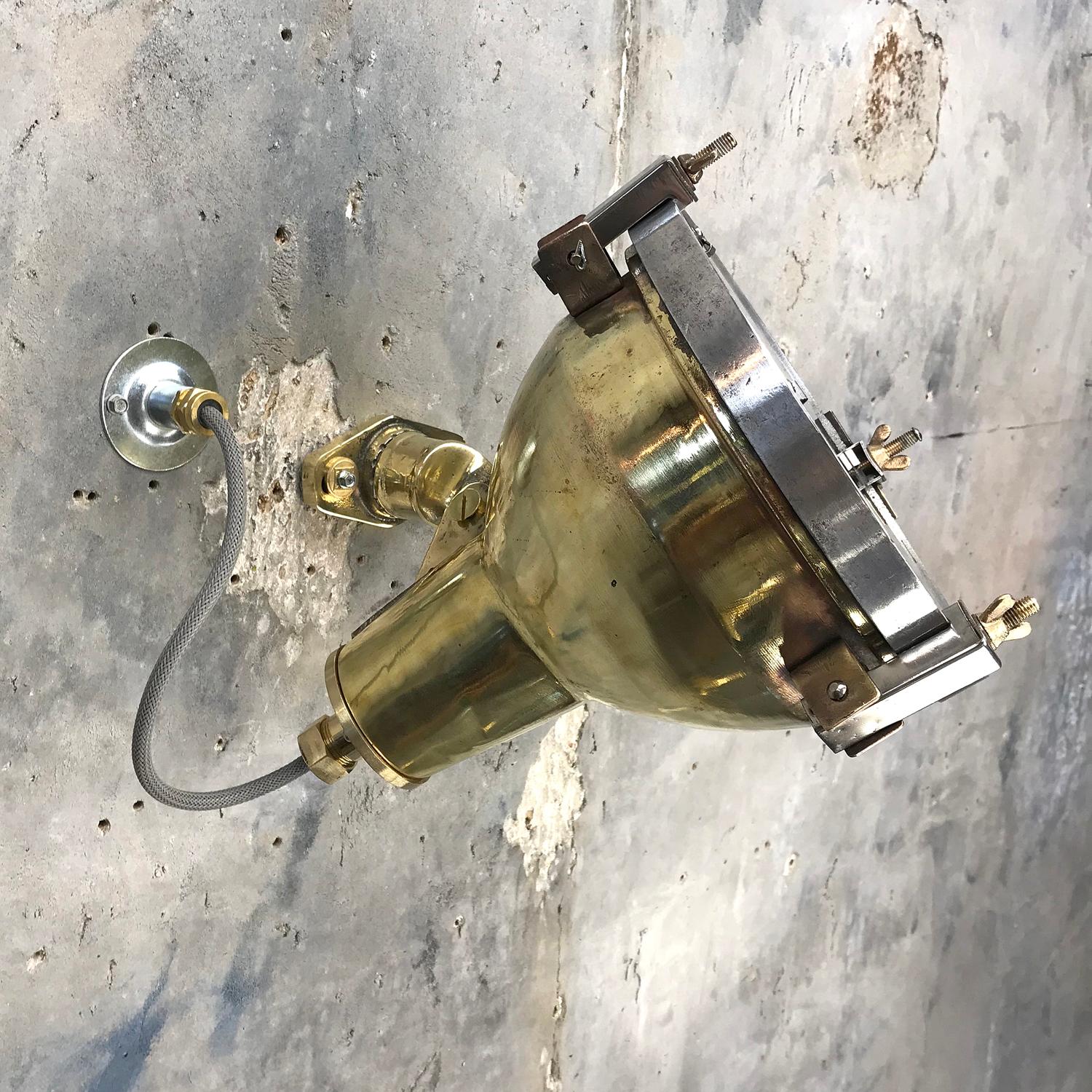 Late Century Cast Brass, Aluminum and Glass Industrial Uplighter or Wall Washer 6