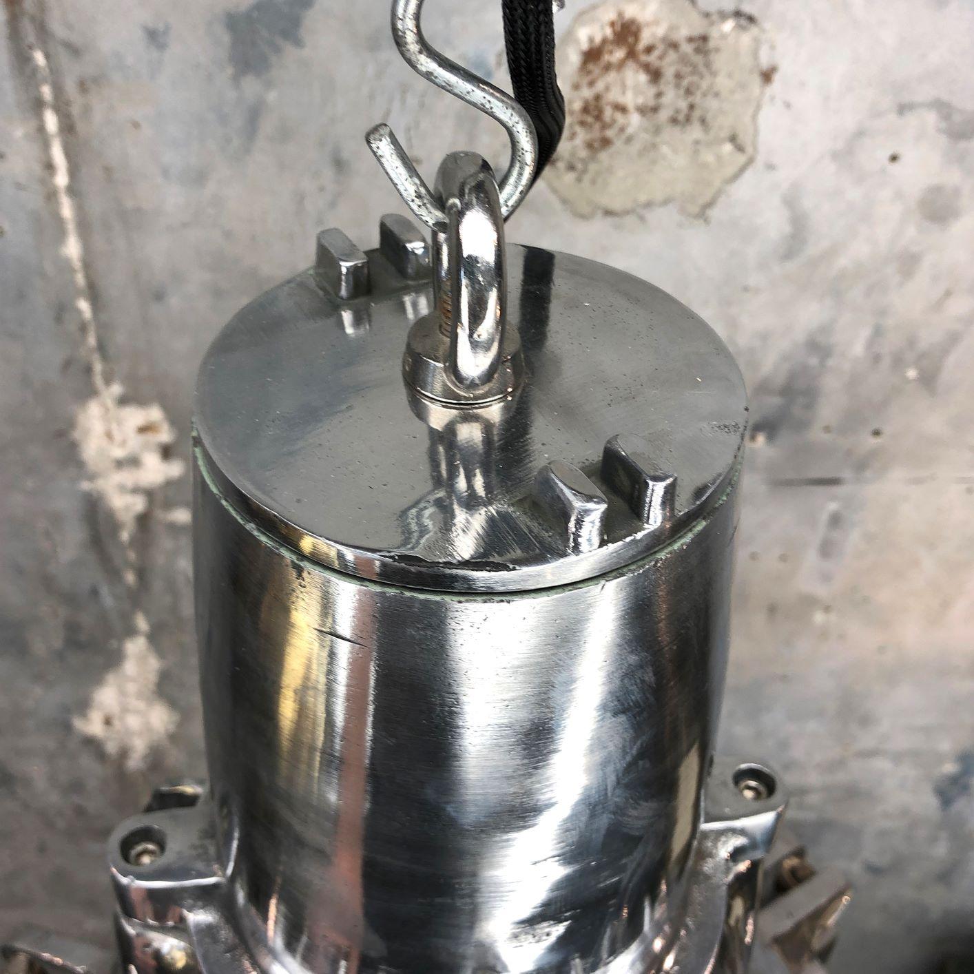 Late Century Explosion Proof Industrial Aluminium and Glass Ceiling Pendant For Sale 8