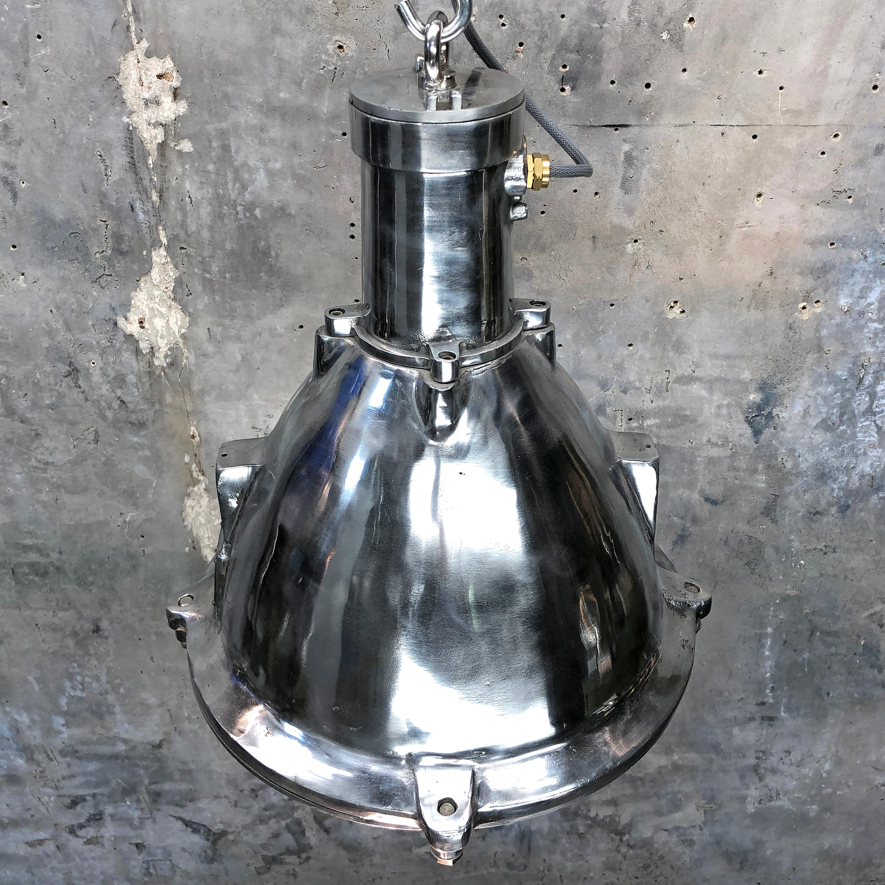 Late Century Industrial Cast Aluminum and Glass Deck Light by British Baliga 5