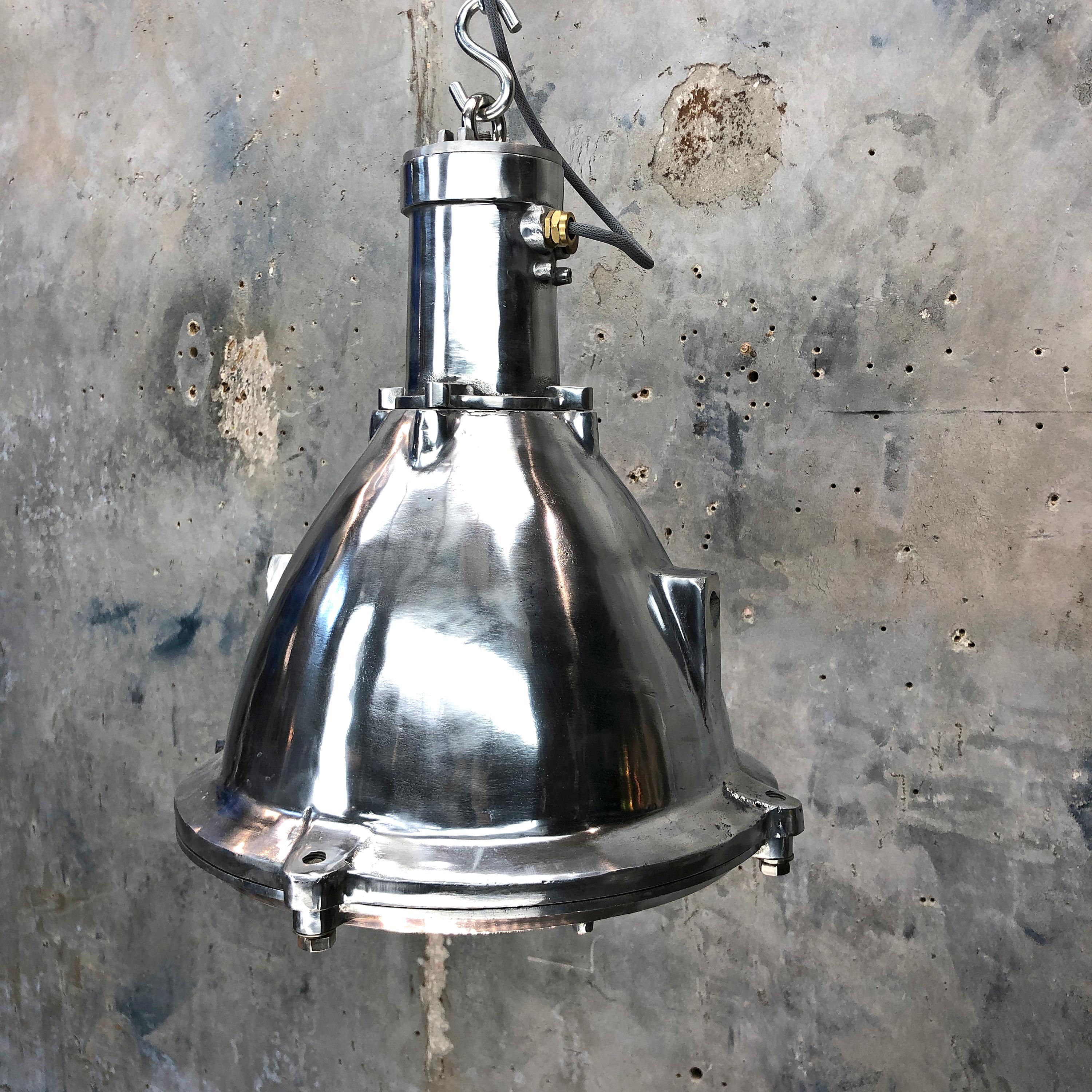 Indian Late Century Industrial Cast Aluminum and Glass Deck Light by British Baliga