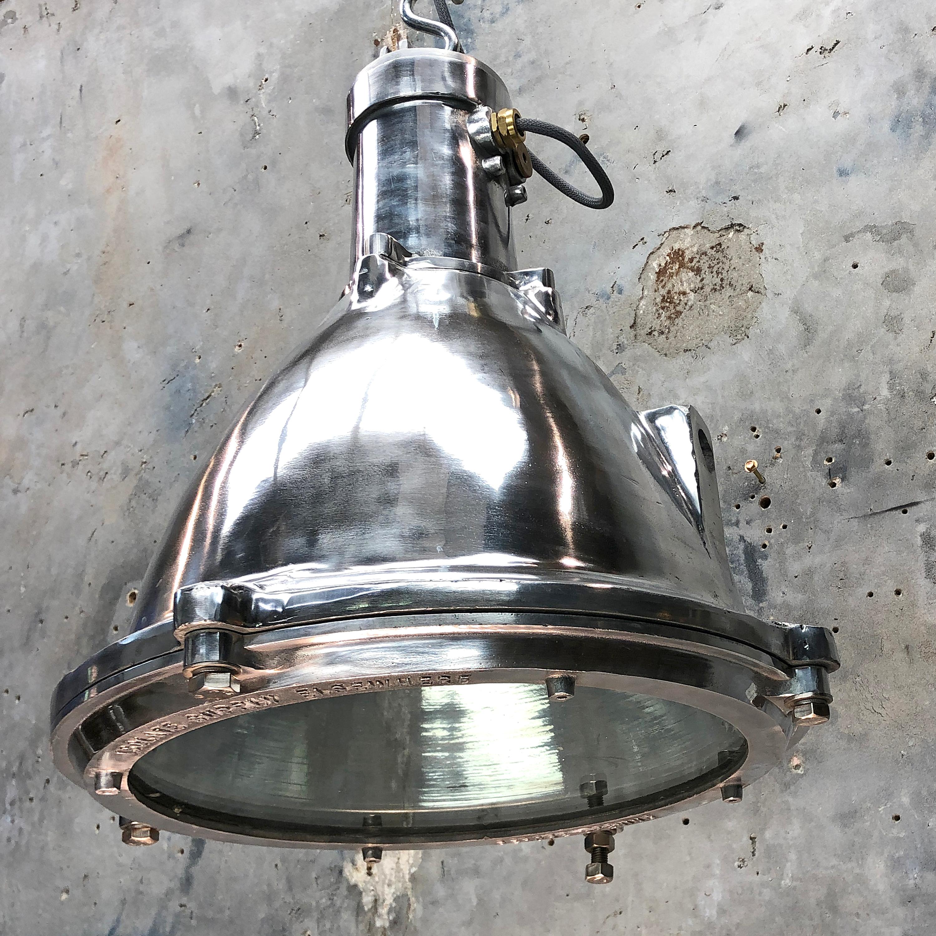 Late Century Industrial Cast Aluminum and Glass Deck Light by British Baliga 1