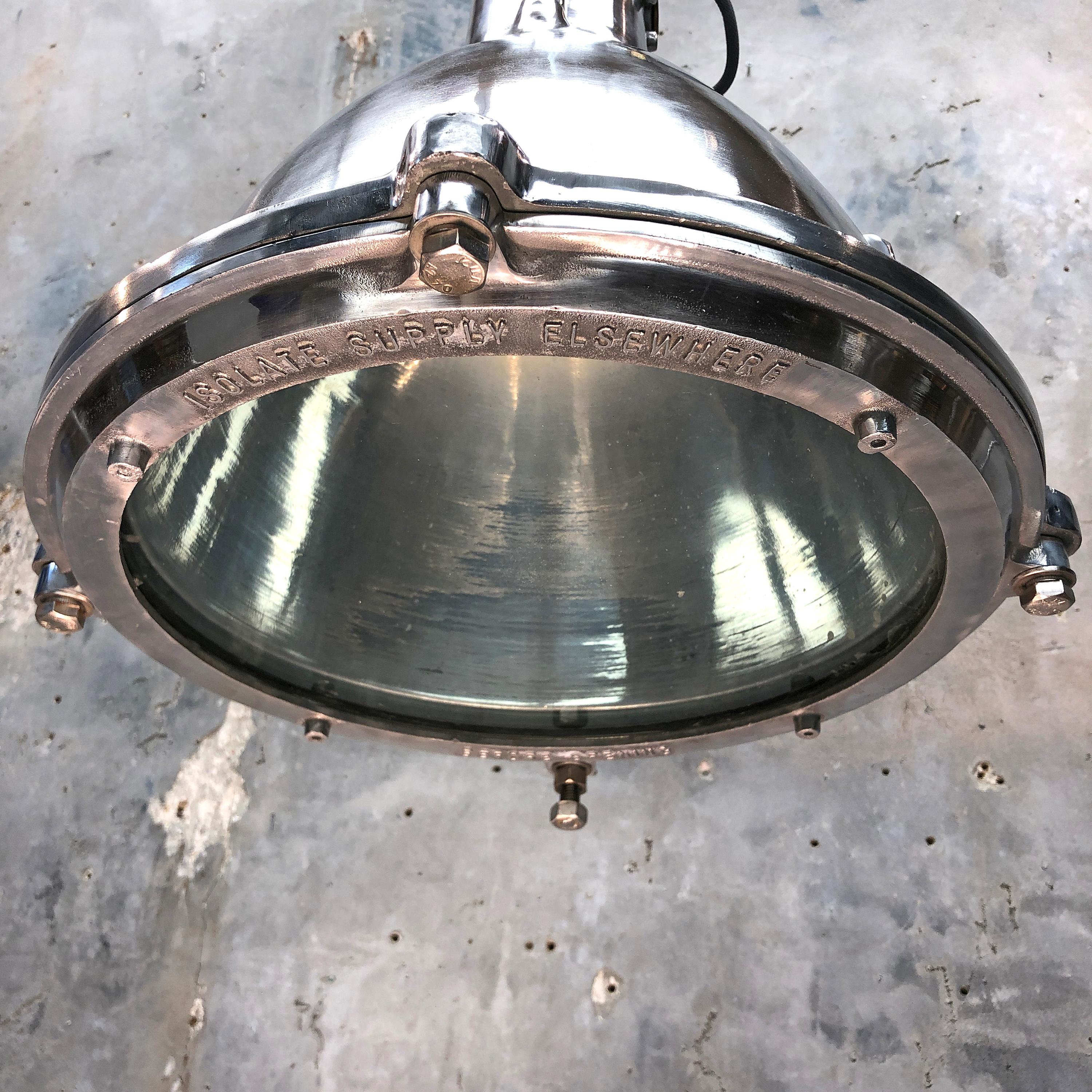 Late Century Industrial Cast Aluminum and Glass Deck Light by British Baliga 2
