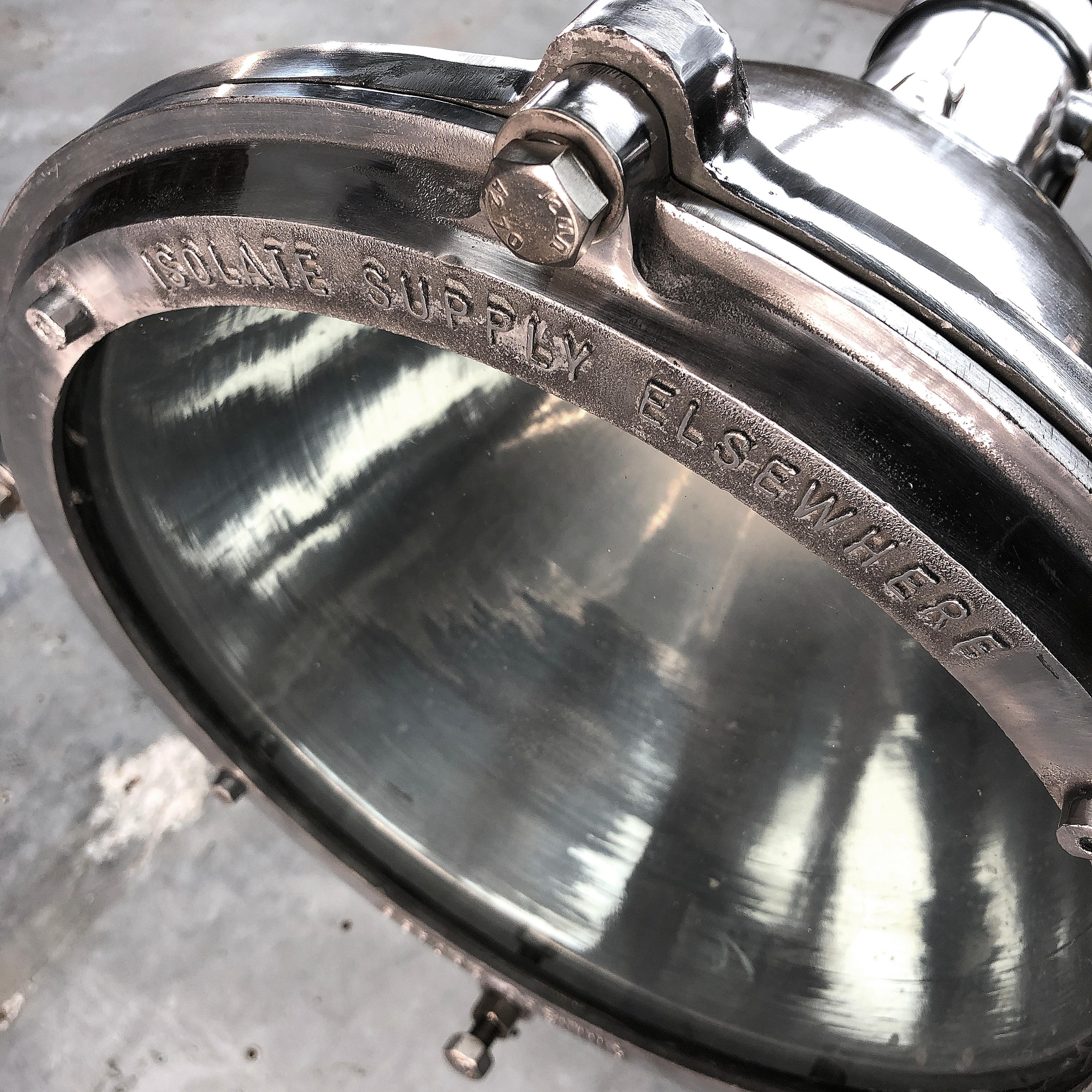 Late Century Industrial Cast Aluminum and Glass Deck Light by British Baliga 3