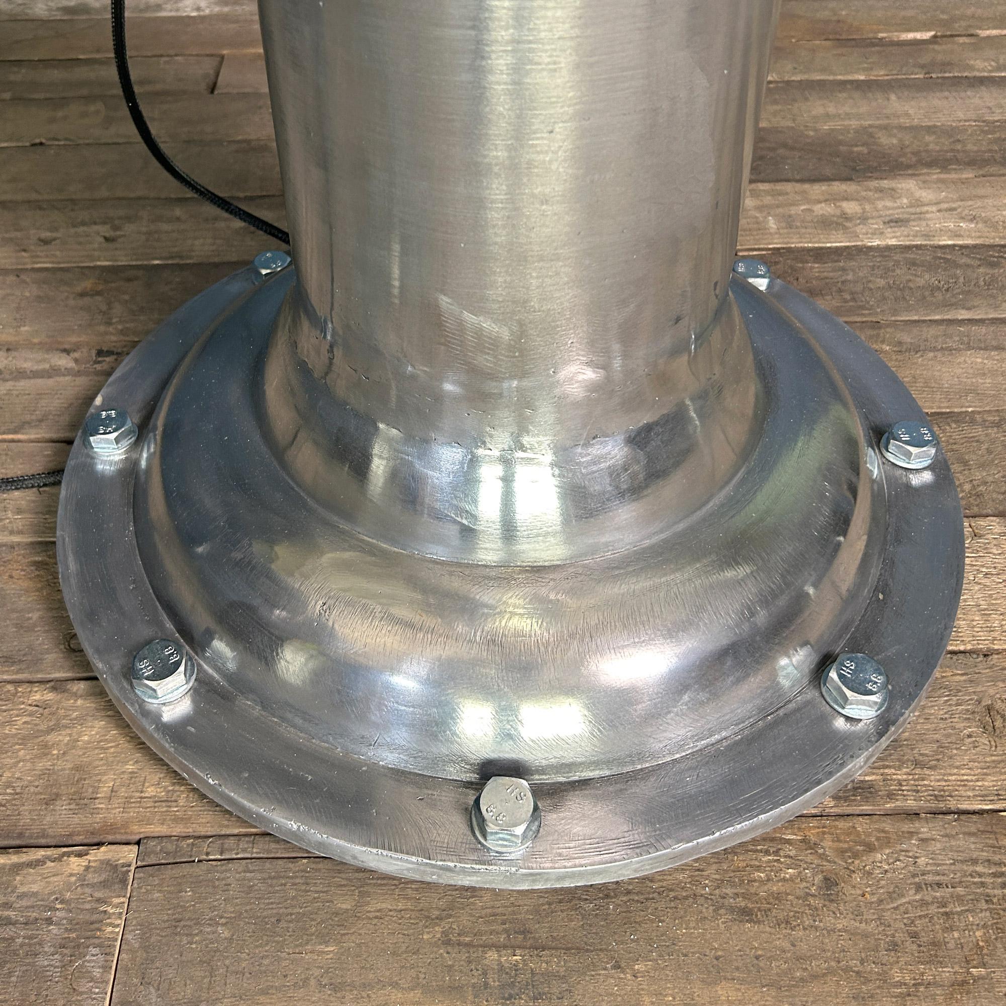 Late Century Industrial Stainless Steel Marine Floor Standing Searchlight For Sale 7