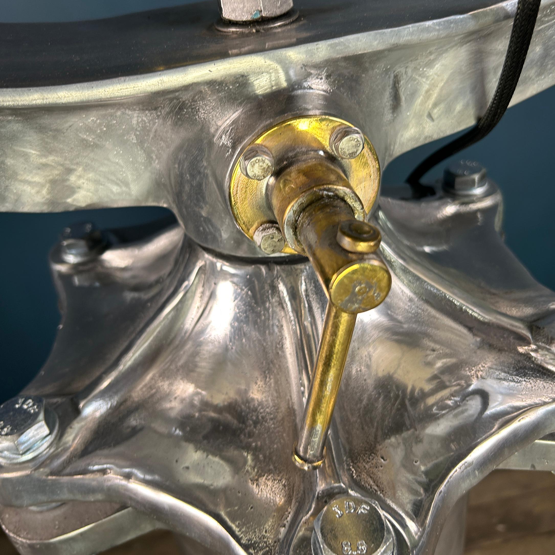 Late Century Industrial Stainless Steel Marine Floor Standing Searchlight For Sale 8