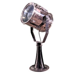 Late Century Japanese Stainless Steel Search Light Floor Lamp