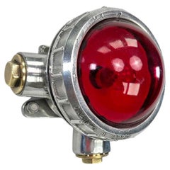 Late Century Used Industrial Spotlight - Red Glass