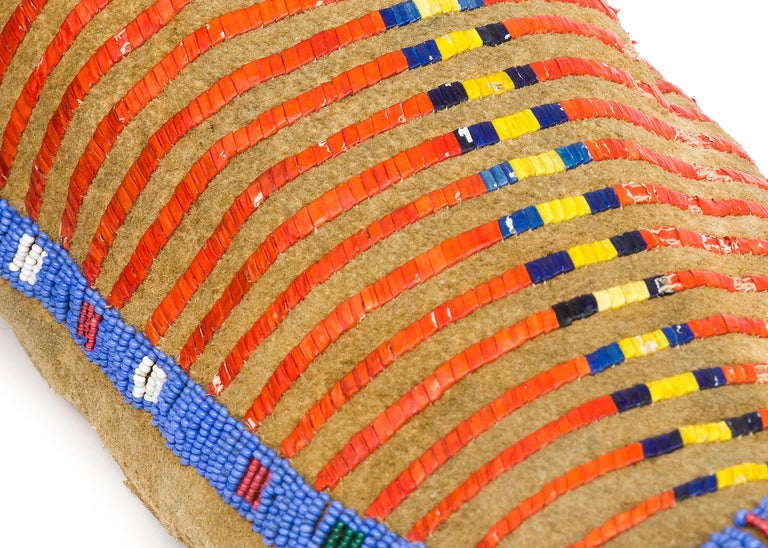 Late Classic Sioux 'Plains Indian' Moccasins of Tanned Buckskin and