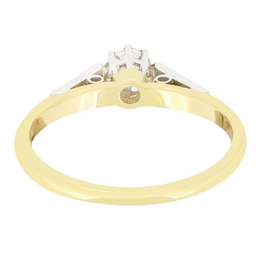 Spätdeko 0,25ct Diamant Solitär Ring, um 1940 (Rundschliff) im Angebot