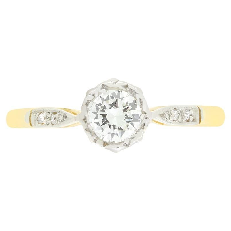 Late Deco 0.40ct Diamond Solitaire Ring, c.1940s