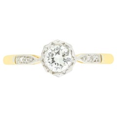 Late Deco 0.40ct Diamond Solitaire Ring, c.1940s