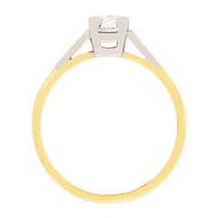 Late Deco 0.45 Carat Diamond Solitaire Ring, circa 1940s