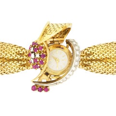 Late Deco, 0.45ct Ruby and Diamond Cocktail Watch, c.1920s