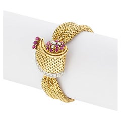 Late Deco, 0.45ct Ruby and Diamond Cocktail Watch, c.1920s