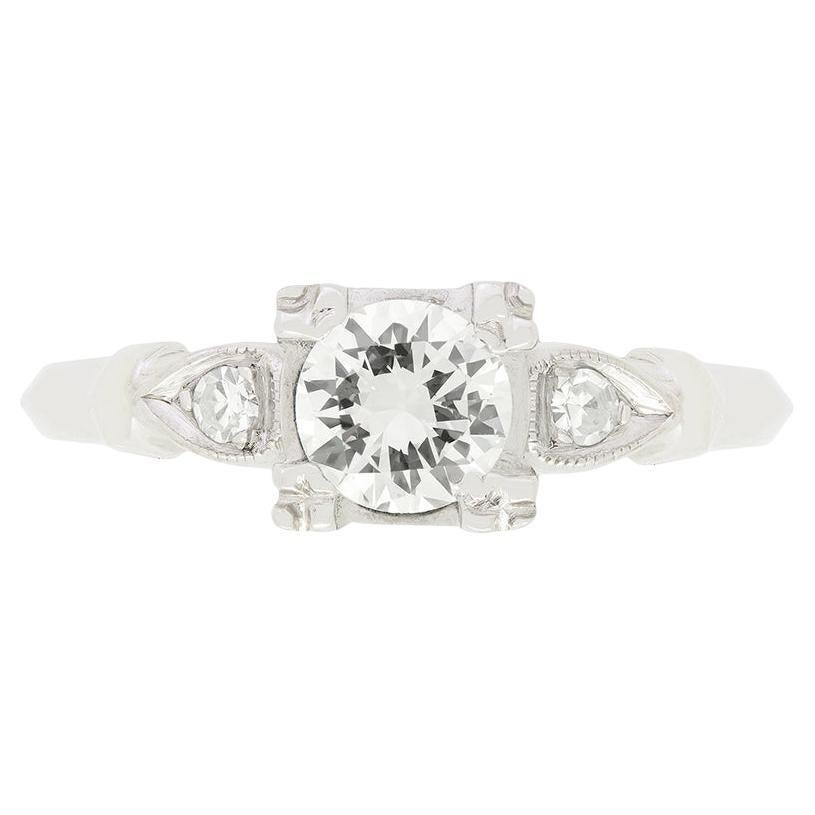 Late Deco 0.50ct Diamond Solitaire Ring, c.1940s