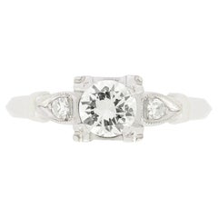 Late Deco 0.50ct Diamond Solitaire Ring, c.1940s