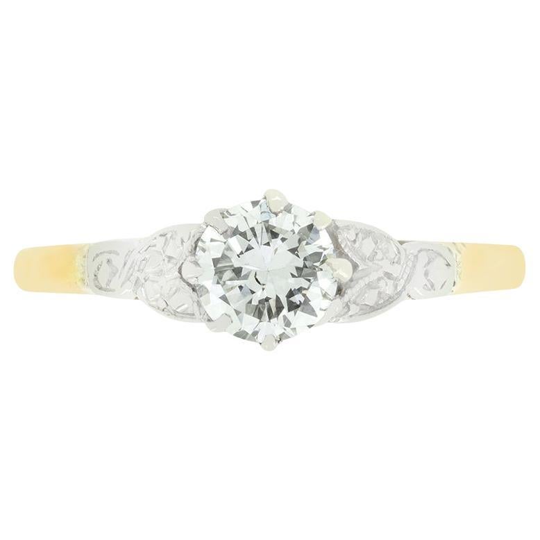 Late Deco 0.50ct Diamond Solitaire Ring, c.1940s