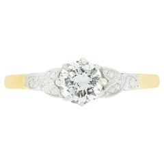 Late Deco 0.50ct Diamond Solitaire Ring, c.1940s