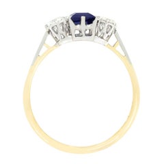 Late Deco 0.50ct Sapphire and Diamond Trilogy Ring, c.1930s