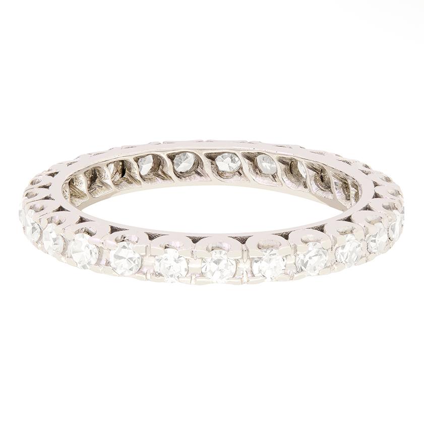 Art Deco Late Deco 0.52ct Diamond Full Eternity Ring, c.1940s For Sale