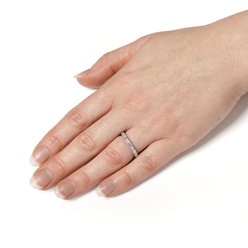 Round Cut Late Deco 0.52ct Diamond Full Eternity Ring, c.1940s For Sale