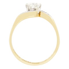 Late Deco 0.60ct Diamond Solitaire Twist Ring, c.1940s
