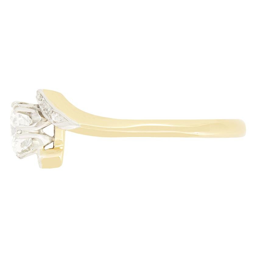 Art déco Bague torsadée solitaire à diamant de 0,60ct, A.I.C C., c.1940 en vente