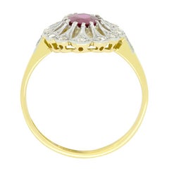 Late Deco 0.60ct Ruby and Diamond Cluster Ring, c.1930s