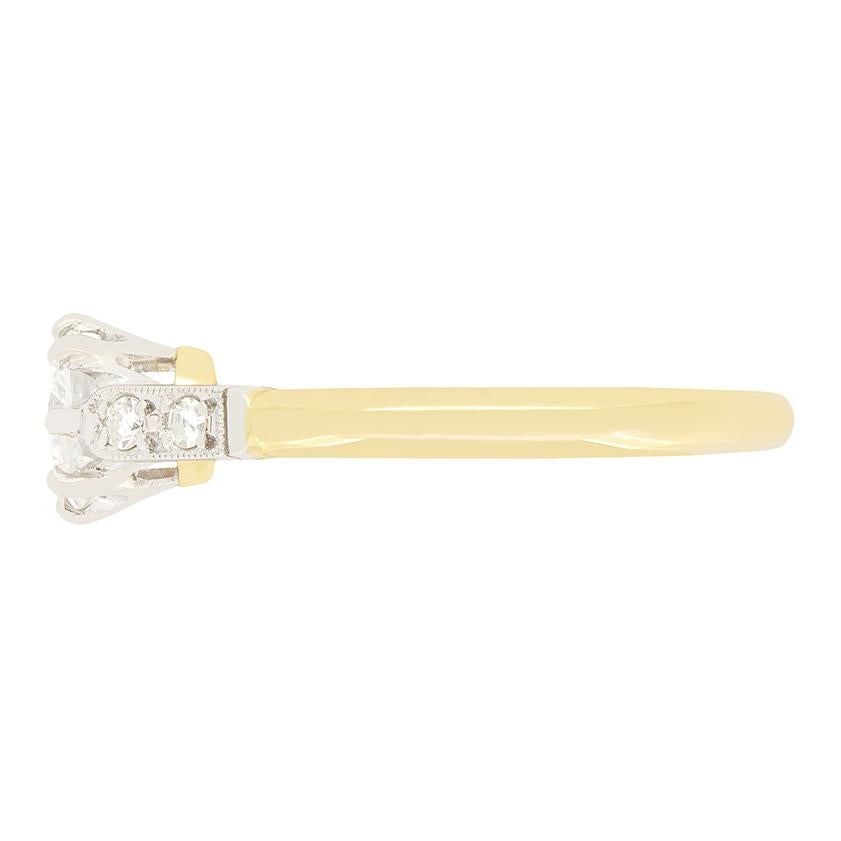 Solitario de diamantes de 0,70 ct c.1940s Art Decó en venta