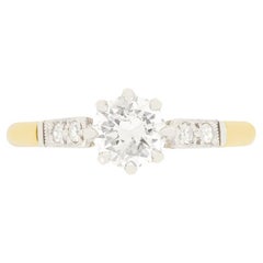 Late Deco 0.70ct Diamond Solitaire c.1940s