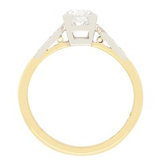 Late Deco 0.70ct Diamond Solitaire ring, c.1940s