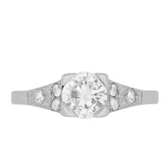 Late Deco 0.74 Carat Solitaire Diamond Ring, circa 1930s Late Deco 0.74 Carat Solitaire Diamond Ring, circa 1930s