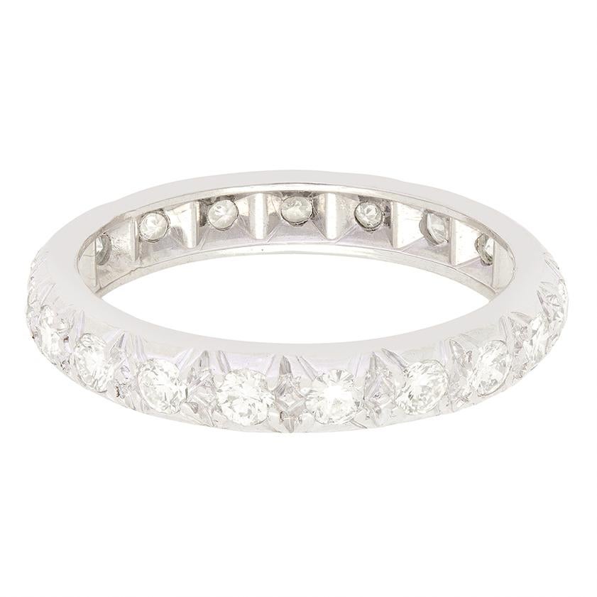 Art Deco Late Deco 0.76ct Diamond Full Eternity Ring, c.1940s For Sale