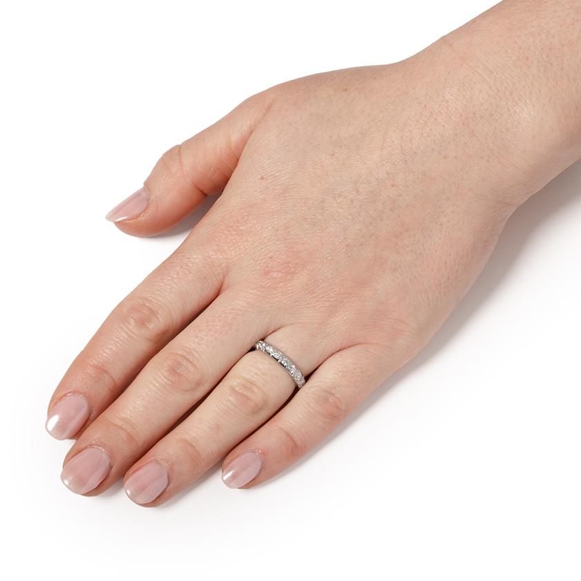 Brilliant Cut Late Deco 0.76ct Diamond Full Eternity Ring, c.1940s For Sale