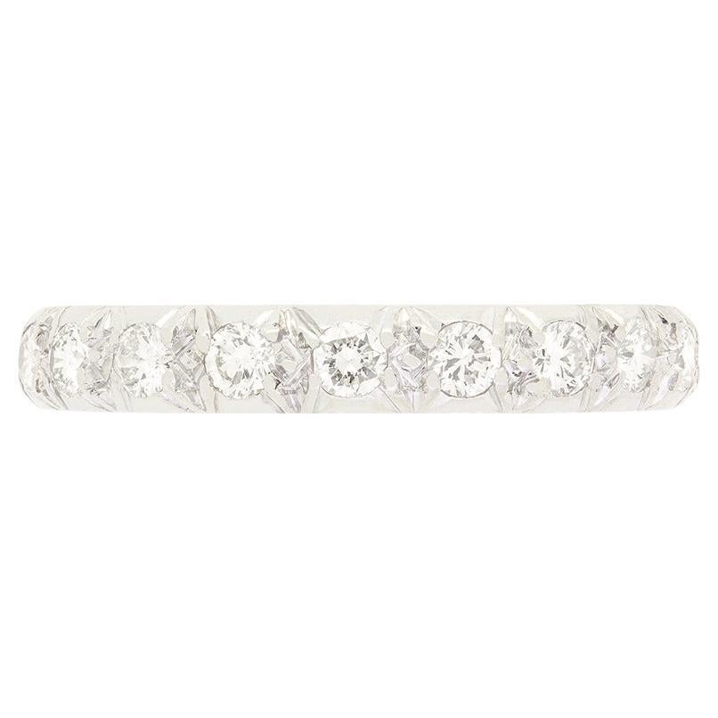 Late Deco 0.76ct Diamond Full Eternity Ring, c.1940s For Sale
